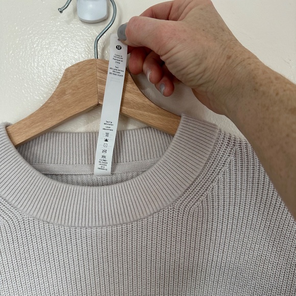 Lululemon Merino Wool-Blend Ribbed Crewneck Sweater, Off White, cSize Small - Picture 5 of 8